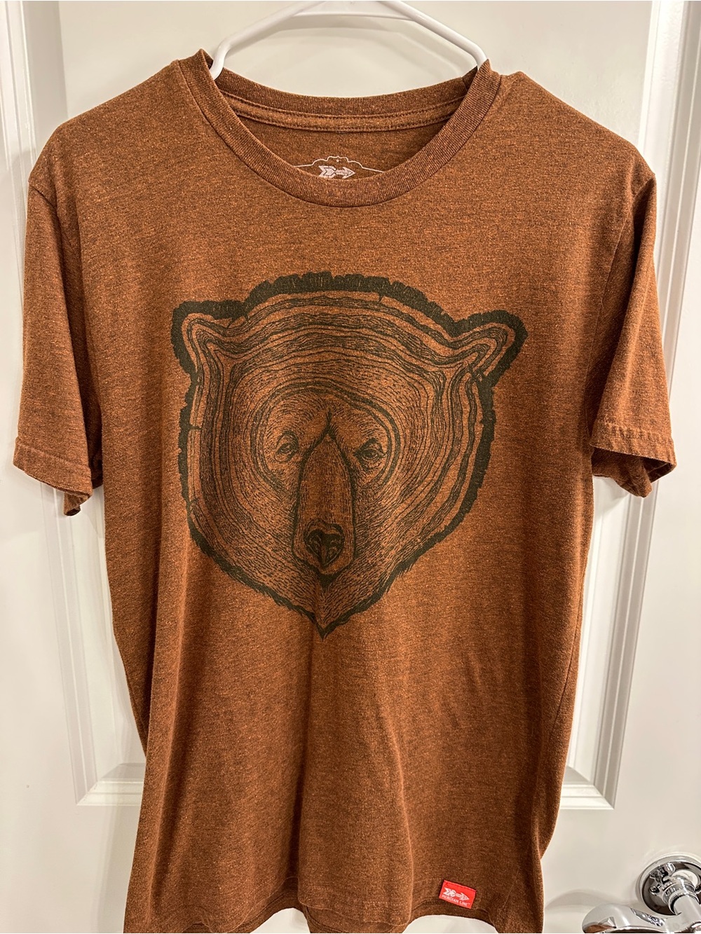 Meridian Line Unisex Brown Graphic Bear T-Shirt - size small